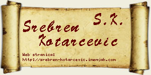Srebren Kotarčević vizit kartica
